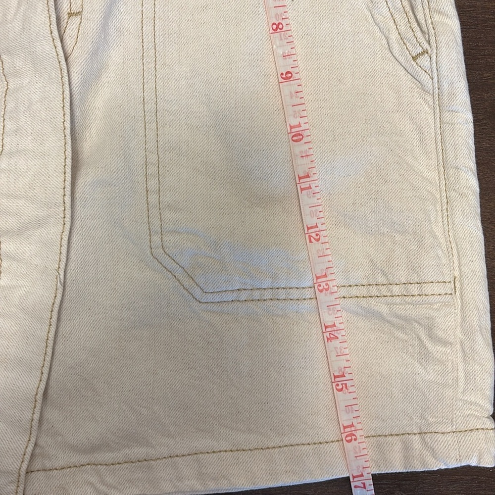 Free People Splendor In the Grass Skirt Paper bag Waist Cream Jean Size 2 - Picture 7 of 11